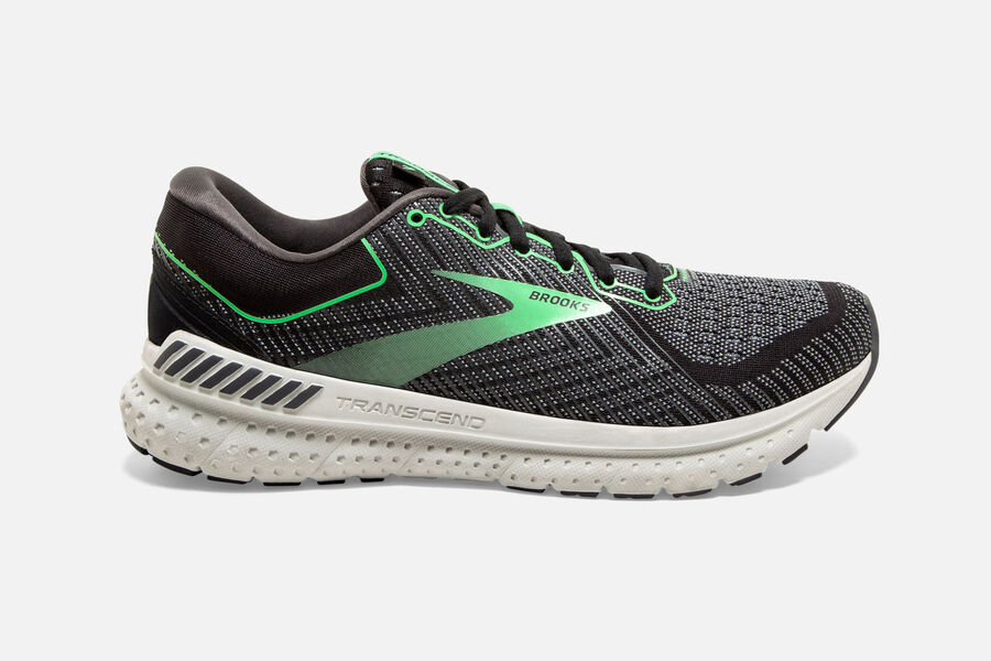 Brooks Running Shoes Womens Black/Green - Transcend 7 Road - 7812-OTNWD